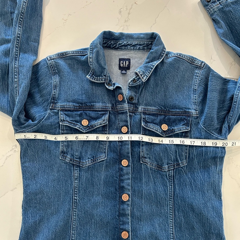 GAP Blue Denim Mini Dress Jacket - Picture 4 of 11